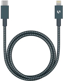 Фото 1/3 72320, Deppa Дата-кабель USB-C - Lightning, MFI, алюминий/нейлон, 3A, 1.2м, графит