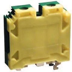 CGT35U, Connector Terminal Block - DIN Rail - Ground - Screw-Cage Clamps - 16mm - Green/Yellow.