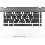 Клавиатура (топ-панель) для ноутбука Samsung P330 черная с серым топкейсом