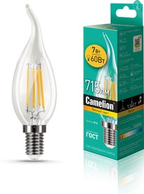 Фото 1/2 Camelion LED7-CW35-FL/830/E14 (Эл.лампа светодиодная 7Вт 220В)