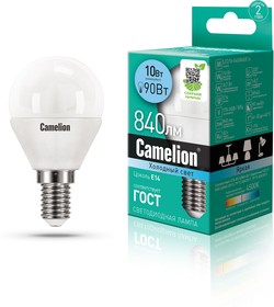 Фото 1/2 Camelion LED10-G45/845/E14 (Эл.лампа светодиодная 10Вт 220В)