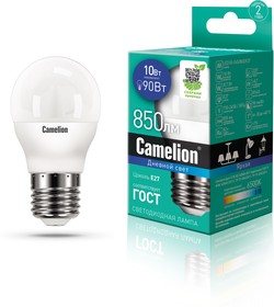 Фото 1/2 Camelion LED10-G45/865/E27 (Эл.лампа светодиодная 10Вт 220В)