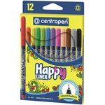 Ручки капиллярные (линеры) 12 ЦВЕТОВ CENTROPEN "Happy Liner" ...