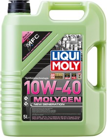 Фото 1/3 9951, LiquiMoly 10W40 Molygen New Generation (5L)_масло моторное! HC-синт.\ API SL/CF, ACEA A3/B4