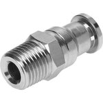 CRQS-1/4-8, CRQS Series Straight Threaded Adaptor, R 1/4 Male to Push In 8 mm ...