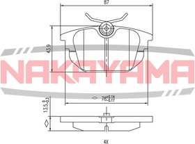 HP8181NY, Колодки тормозные дисковые задние ALFA ROMEO 145 94-01, 146 96-01, GTV 95-, SPIDER 95-05