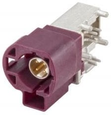 99S20D-40MA5-D, RF Connectors / Coaxial Connectors HSD Right Angle Plug PCB w/Housing Violet