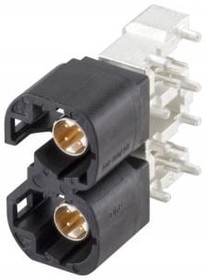 D4S21J-40MA5-A, RF Connectors / Coaxial Connectors Right Angle Plug PCB w/Housing T&R Black