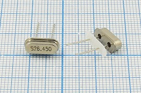 Кварцевый резонатор 26450 кГц, корпус HC49S3, S, точность настройки 20 ppm, стабильность частоты 30/-20~70C ppm/C, марка 49S[SDE], 1 гармони