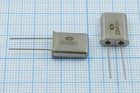 Резонатор кварцевый 26.480МГц в корпусе с гибкими выводами HC49U, 3-ья гармоника; 26480 \HC49U\\\\РК374МД\3Г