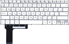 Фото 1/2 Клавиатура для ноутбука Asus E202 E202M E202MA серебристо-белая