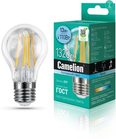 Фото 1/2 Camelion LED13-A60-FL/845/E27 (Эл.лампа светодиодная 13Вт 220В)