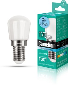 Фото 1/3 Camelion LED2-T26/845/E14 (Эл.лампа светодиодная 2Вт 220В)