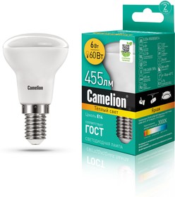 Фото 1/2 Camelion LED6-R50/830/E14 (Эл.лампа светодиодная 6Вт 220В)