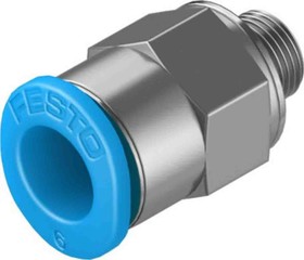QSM-M5-6-100, Straight Threaded Adaptor, M5 Male to Push In 6 mm, Threaded-to-Tube Connection Style, 130779