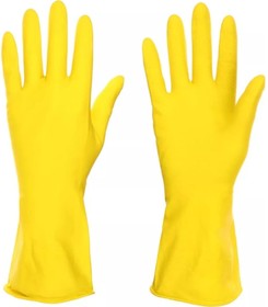 Фото 1/3 Перчатки резиновые желтые S 447-004