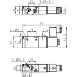 TG2311-06 AC220V пневмораспределитель 1/8" 3 линейный 2 позиционный