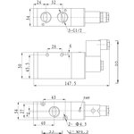 TG2341-15 AC220V 1/2" пневмораспределитель 3 линейный 2 позиционный