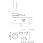 TG2321B-08 1/4" пневмораспределитель, рычаг с фиксацией, 3 линейный 2 позиционный