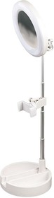 Фото 1/10 Кольцевая LED лампа настольная WK G3 Foldable & Portable Selfie Stick With LED For Influencer белая