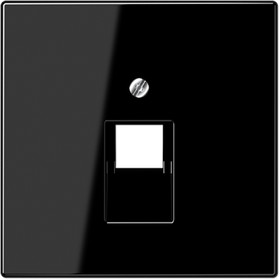 Накладка на розетку информационную Jung LS 990, скрытый монтаж, черный, LS969-1UASW