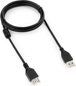 Фото 1/7 Кабель USB 2.0 AM/AF, 1.8 м, фер, экр, Cablexpert, чер, CCF-USB2-AMAF-6