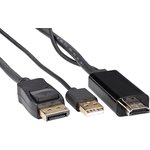 Кабель-переходник VCOM USB Type-A M+HDMI M/DisplayPort M (CG599AC-1.8M)
