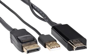 Фото 1/10 Кабель-переходник VCOM USB Type-A M+HDMI M/DisplayPort M (CG599AC-1.8M)