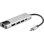Адаптер iOpen USB 3.1 Type-C M/HDMI F+RJ45+USB 3.0+USB Type-C F (ACU435M) ...