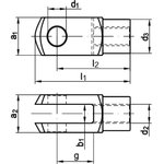 Вилочный шарнир DIN71752 М8x32, тип G Ц 2 шт. 53242