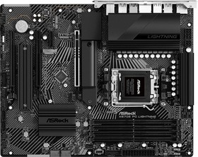 Фото 1/10 Материнская плата Asrock X670E PG LIGHTNING SocketAM5 AMD X670 4xDDR5 ATX AC`97 8ch(7.1) 2.5Gg RAID+HDMI