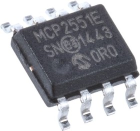 Фото 1/2 MCP2551-E/SN, CAN шина, приемопередатчик, CAN, Последовательный, 1, 1, 4.5 В, 5.5 В, SOIC