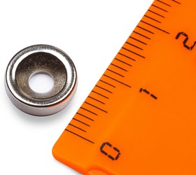 Фото 1/5 Неодимовый магнит диск 10х3 мм с зенковкой 3.5/7 мм
