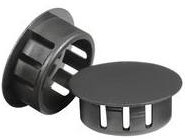 62MP1500, Conduit Fittings & Accessories Hole Plug, Snap In, 1.500 in Hole, .125 Max Panel, Black, HS Nylon, .453 Thick, 1.672 OD
