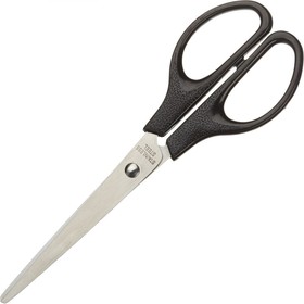 Остроконечные ножницы 180 мм, с пластиковыми эллиптическими ручками, цвет черный 262864
