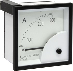 Фото 1/2 D72SD5A/0-300A, D72SD Analogue Panel Ammeter 0/300A For 300/5A CT AC, 72mm x 72mm Moving Iron