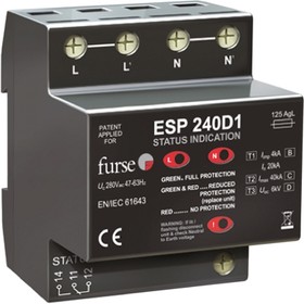 Фото 1/2 7TCA085460R0086 ESP 240D1, D1 Lightning / Surge Arrester 280 V Maximum Voltage Rating 6.25kA Maximum Surge Current Mains Surge Protector