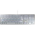 JK-1600DE-1, KC 6000 SLIM Wired USB Keyboard, QWERTZ, Silver, White