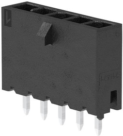 216571-1006, Headers & Wire Housings Micro-Fit+ RA Header 6 Circuits Black