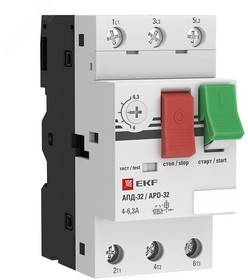 Фото 1/10 Выключатель автоматический для защиты двигателя АПД-32 4-6.3А apd2-4.0-6.3