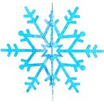 502-363, Елочная фигура Снежинка резная 3D, 61 см, цвет синий