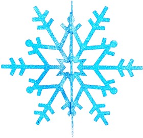 502-363, Елочная фигура Снежинка резная 3D, 61 см, цвет синий