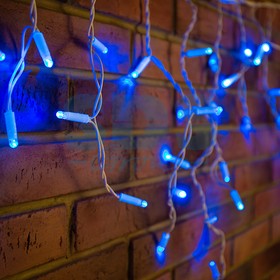 Фото 1/6 255-023, Гирлянда Айсикл (бахрома) светодиодный, 1,8 х 0,5 м, белый провод, 230 В, диоды синие, 48 LED
