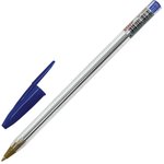 Ручка шариковая STAFF "Basic Budget BP-04", СИНЯЯ, линия письма 0,5 мм ...