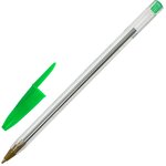 Ручка шариковая STAFF "Basic Budget BP-04", ЗЕЛЕНАЯ, линия письма 0,5 мм ...
