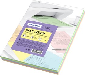 Цветная бумага Pale Color A5, 80 г/м2, 100 листов, 5 цветов PC_38236