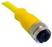 C3C01M001, Specialized Cables 3 Position Straight Female to wire leads - Yellow - 1 Meter