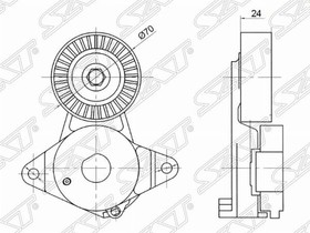 ST-16620-47010, Натяжитель приводного ремня TOYOTA AURIS/COROLLA 09- 1NR