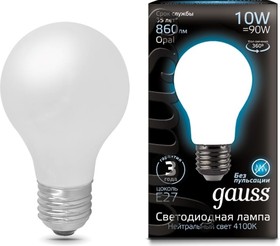 Фото 1/7 Лампа LED Filament A60 OPAL E27 10W 860lm 4100К SQ 102202210