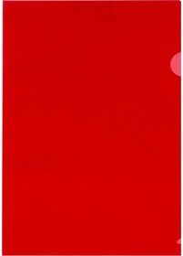 Фото 1/4 Папка уголок глянцевый КОМУС А4 Line 180мкм красный, 10 шт/уп